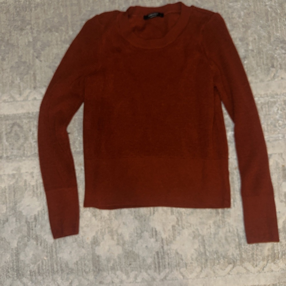 LCW Casual Women's Knit Sweater Rust Orange Pullover Long Sleeve Size L